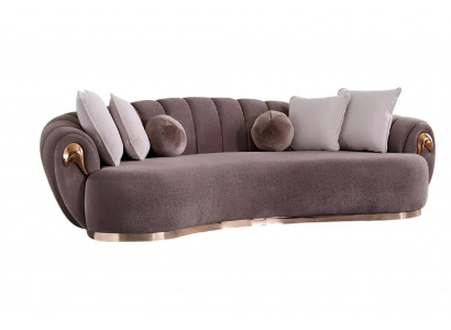 Three-seater couch upholstery furniture sofa couches rounded drop shape