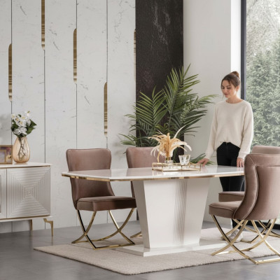 Modern column table tables dining room furniture table X column dining table new