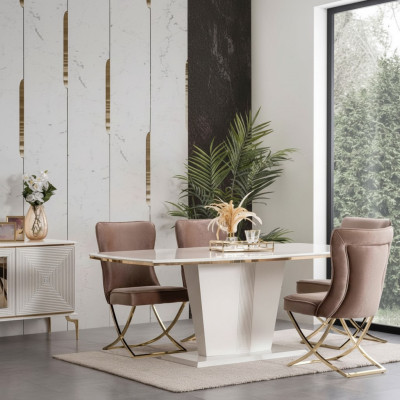 Modern column table tables dining room furniture table X column dining table new