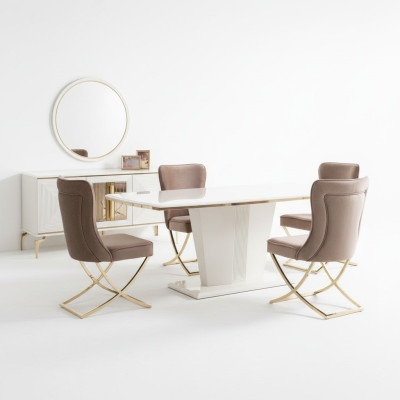 Modern column table tables dining room furniture table X column dining table new