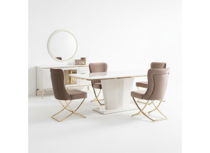 Modern column table tables dining room furniture table X column dining table new