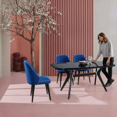 Modern dining room set furniture seating furniture dining group dining table upholstery 5pcs.