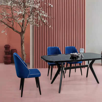 Modern dining room set furniture seating furniture dining group dining table upholstery 5pcs.