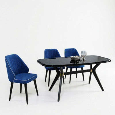 Modern dining room set furniture seating furniture dining group dining table upholstery 5pcs.