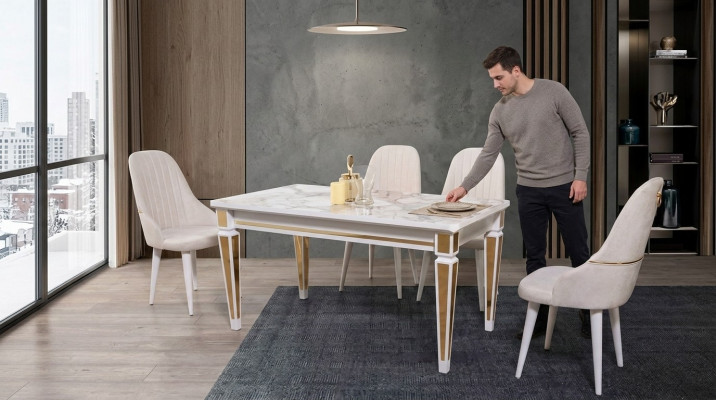 Dining table dining set dining room set seating furniture set dining room sets 4 chairs 5-piece set