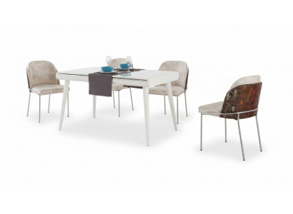 Modern dining group furniture dining room set suite seating dining table upholstered 5-piece set.