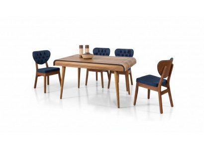 Modern furniture dining room set suite seating ensemble dining table upholstered 5-piece.