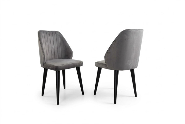 Gray dining chair luxury single-seater textile furniture designer model new