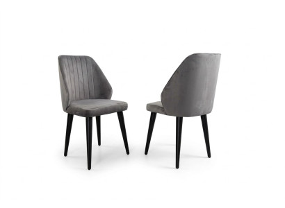 Gray dining chair luxury single-seater textile furniture designer model new