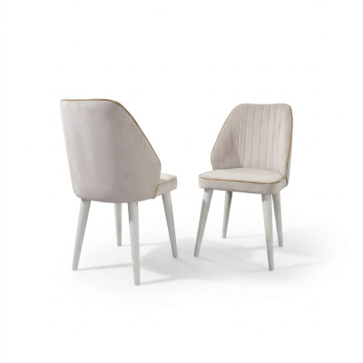 White upholstered chair luxury dining room furnishing single-seat chair stylish