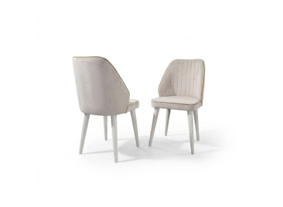 White upholstered chair luxury dining room furnishing single-seat chair stylish