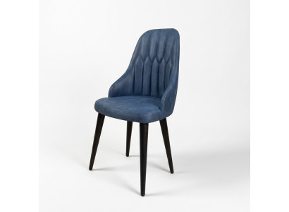 Original dining stool in blue color with a soft back for your dining room.