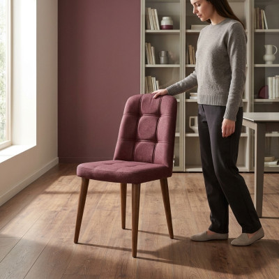 Original: a pink chair on legs on wooden legs for your dining room new model