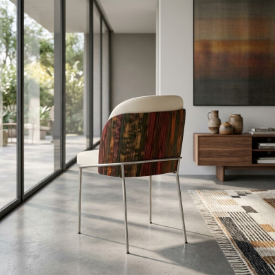 Original dining chair with white color on stainless steel legs for your dining room