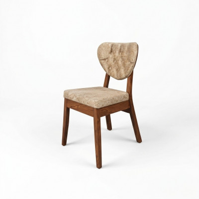 Beige wooden chair Chesterfield chair designer upholstered chairs luxurious seating furniture