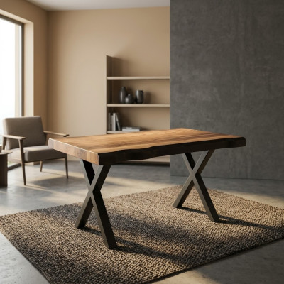 Wooden coffee table on black legs for your living room Original designer model