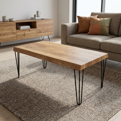 Wooden coffee table on original black legs for your living room Original