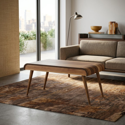 Wood coffee table on wooden legs for your living room Original design model New