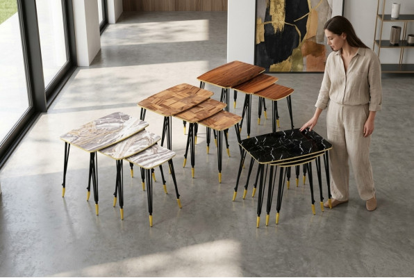 3 luxurious coffee tables with black stainless steel legs for your living room