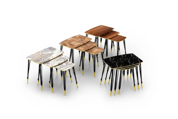 3 luxurious coffee tables with black stainless steel legs for your living room