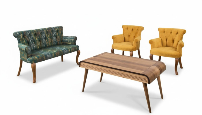 Seating set bench seat cushion furniture set couch sofa coffee table 4-piece sets