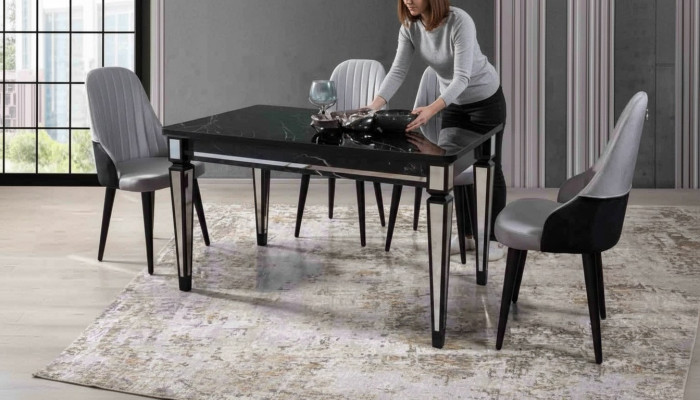 Table dining table furniture dining set dining set dining group table 4x chairs 5-piece set.