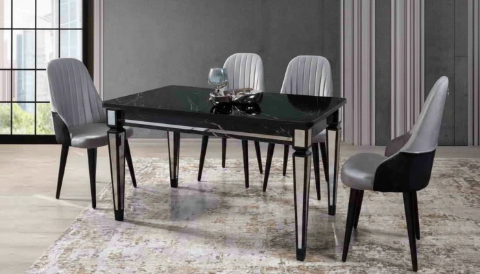 Table dining table furniture dining set dining set dining group table 4x chairs 5-piece set.