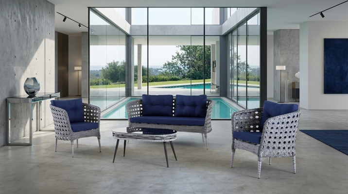 Garden furniture seating set sofa suite terrace table sofa couch 4-piece set