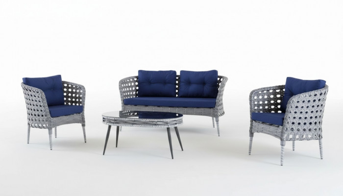 Garden furniture seating set sofa suite terrace table sofa couch 4-piece set