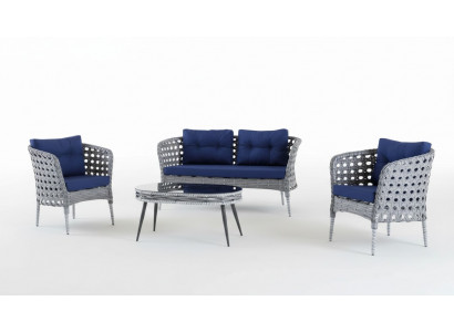Garden furniture seating set sofa suite terrace table sofa couch 4-piece set