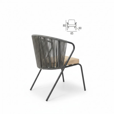 Chair with soft stainless steel leg and round gray backrest