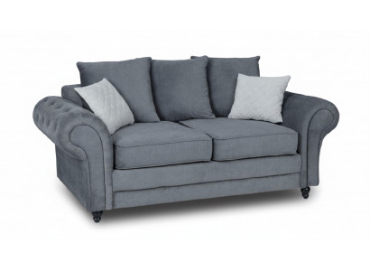 Gray Chesterfield couch upholstery furniture fabric couches sofas two-seater