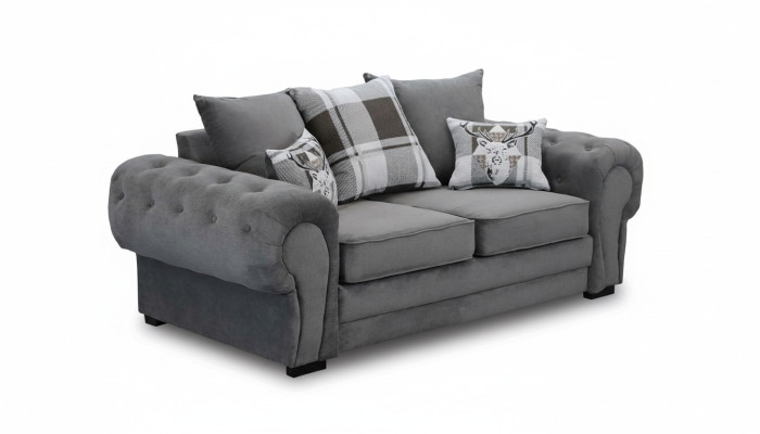 Gray Chesterfield Couch Upholstery Furniture Fabric Couches Sofas Design Textile