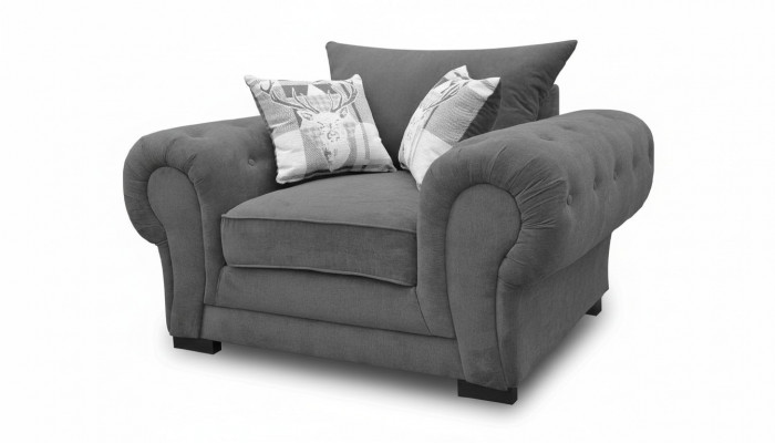 Modern style design, color gray, living room, 1-seat armchair, fabric polyester, new.