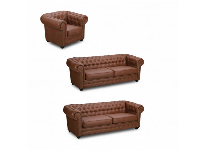 Sofa set Chesterfield 3+2+1 living room furniture couch set fabric textile