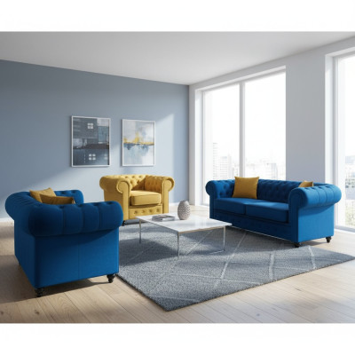 Chesterfield Sofa Set Couch Furniture Living Room Arrangement 3+2+1 Seater