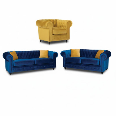 Chesterfield Sofa Set Couch Furniture Living Room Arrangement 3+2+1 Seater