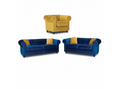 Chesterfield Sofa Set Couch Furniture Living Room Arrangement 3+2+1 Seater