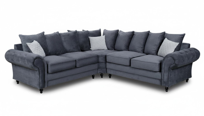 Modern corner sofa, sofa style, gray sofa, upholstery fabric, textile furniture, L-shaped couches
