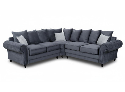 Modern corner sofa, sofa style, gray sofa, upholstery fabric, textile furniture, L-shaped couches