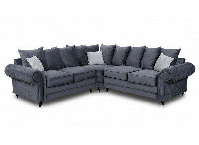 Modern corner sofa, sofa style, gray sofa, upholstery fabric, textile furniture, L-shaped couches