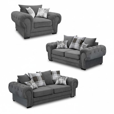 Sofa set 3+2+1 Chesterfield furniture living room fabric in Italian style