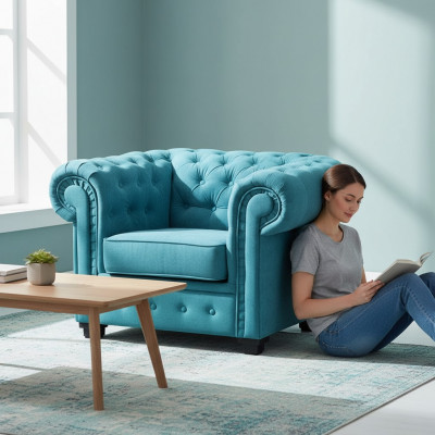 Luxury armchair comfortable armchair Italian style living room Chesterfield