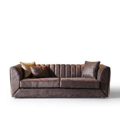 Luxury 3-seater taupe sofa for the living room