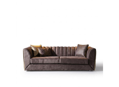 Luxury 3-seater taupe sofa for the living room