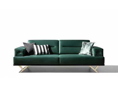 Complete sofa for three people in green stainless steel