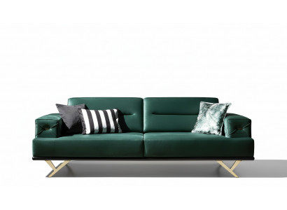 Complete sofa for three people in green stainless steel