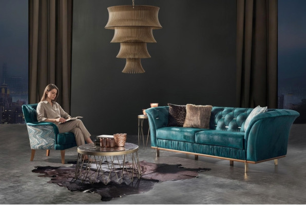 Luxury design living room table, custom table, upholstered furniture, new