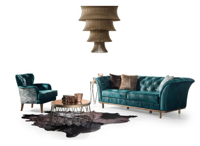 Luxury design living room table, custom table, upholstered furniture, new