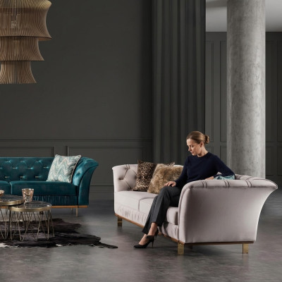 Luxury textile sofa set